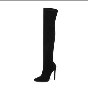 Black thigh high boots